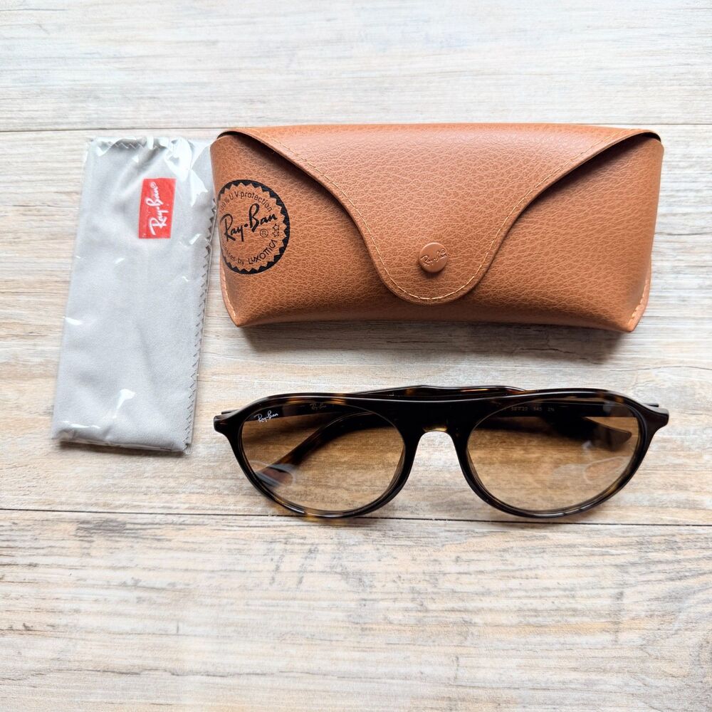 Ray-Ban RB2215 Polished Havana Clear Gradient Brown Sunglasses w/ Case 54 21